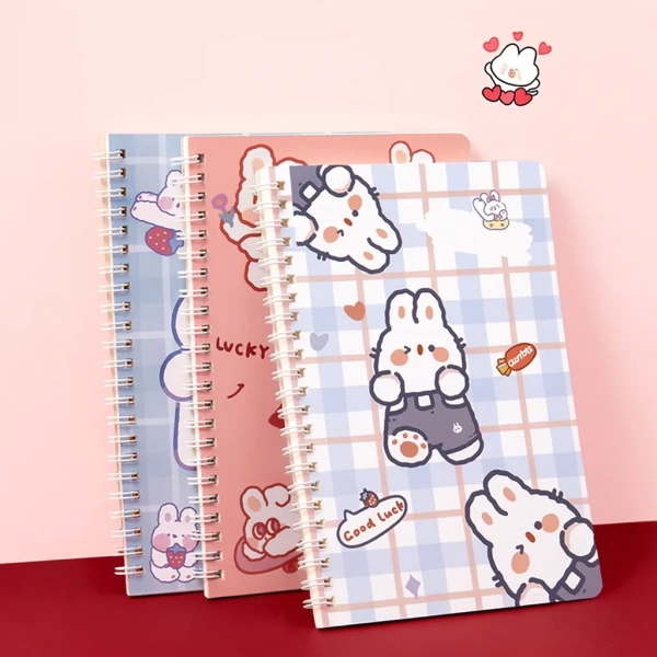 Kawaii Bunny Spiral Notebook – Cute Cartoon Stationery for School & Office
