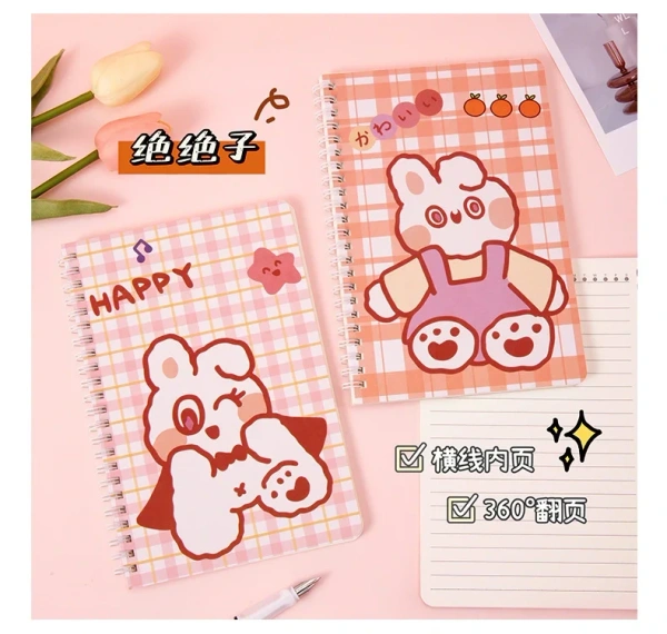 Kawaii Bunny Spiral Notebook – Cute Cartoon Stationery for School & Office