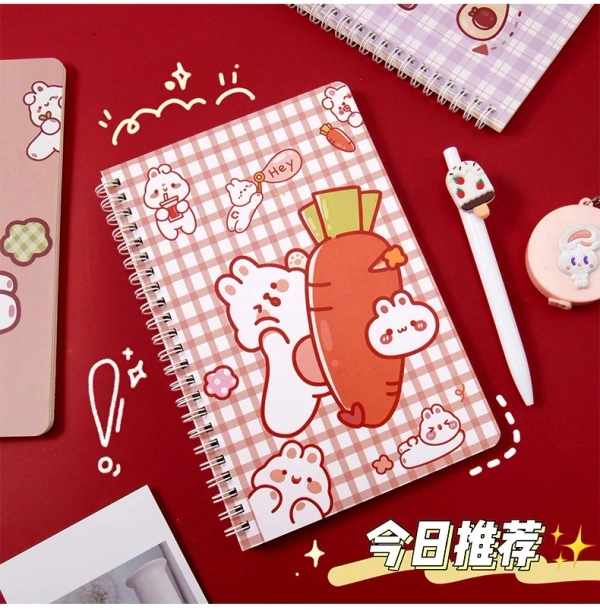 Kawaii Bunny Spiral Notebook – Cute Cartoon Stationery for School & Office