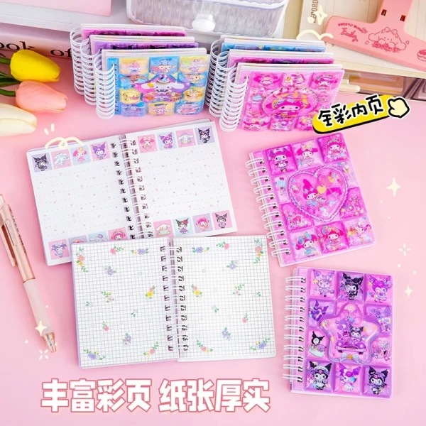 Sanrio Shaky Glitter Notebook – Cute Character Series