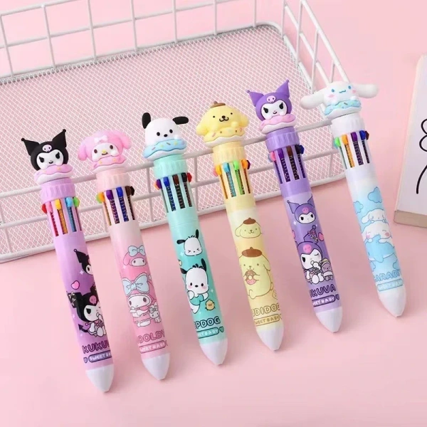 Kawaii 10-in-1 Color Pen – Multi-Color Gel Pen for Creative Fun!