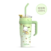 Sanrio Character 1200ml Tumbler with Handle & Straw | Leakproof Travel Mug for Hot & Cold Drinks