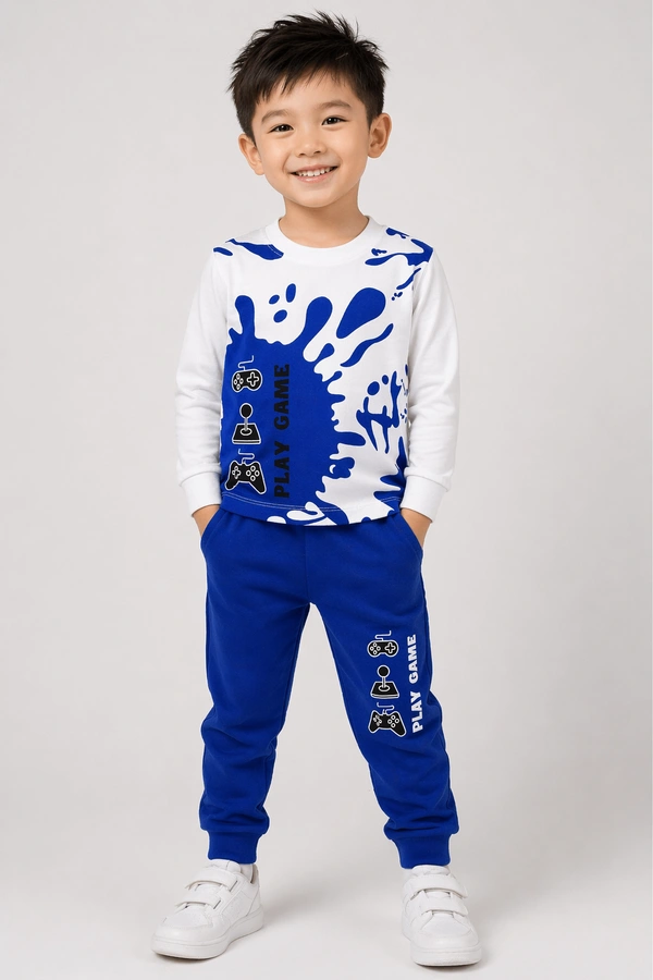 Boys' Gaming Printed Co-ord Set | Full Sleeve T-Shirt & Jogger Pants | Kids Casual Tracksuit | Multi-Colour