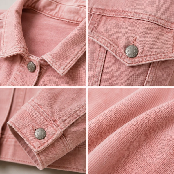 Guess What Women's Pink Denim Jacket | Slim Fit Cropped Jean Jacket for Girls | GuessWhat.in - M, PINK