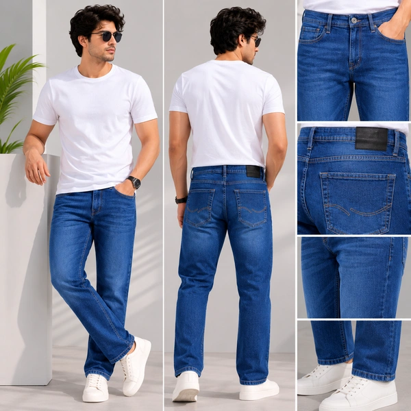 Guess What Men's Regular Fit Blue Jeans | Classic Mid-Rise Denim | Guess What - 32, BLUE