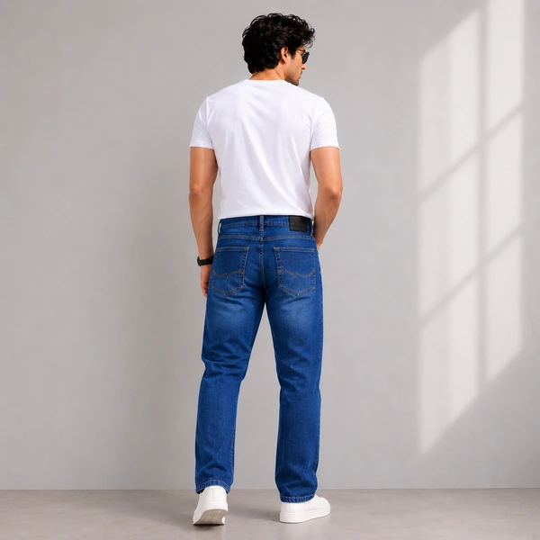 Guess What Men's Regular Fit Blue Jeans | Classic Mid-Rise Denim | Guess What - 32, BLUE