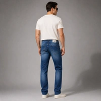 Guess What Men's Mid Blue Straight Fit Jeans | Classic Washed Denim | Guess What - 30, BLUE