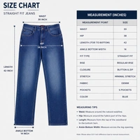 Guess What Men's Mid Blue Straight Fit Jeans | Classic Washed Denim | Guess What - 30, BLUE
