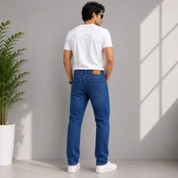 Guess What Men's Royal Blue Regular Fit Jeans | Classic Dark Wash Denim | Guess What - 32, Royal Blue