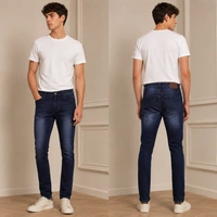 Guess What Men's Shaded Black Skinny Fit Jeans | Dark Indigo Stretch Denim | Guess What - 30, Shaded Black