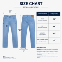 Guess What Men's Light Blue Regular Fit Jeans | Ice Wash Classic Denim | Guess What - 38, Light Blue