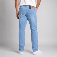 Guess What Men's Light Blue Regular Fit Jeans | Ice Wash Classic Denim | Guess What - 38, Light Blue