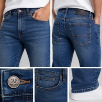 Guess What Men's Mid Blue Regular Fit Jeans | Crinkle Wash Denim | Guess What - 30, MID BLUE