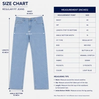Guess What Max Blue Men's Light Blue Straight Fit Jeans | Ice Wash Clean Denim | Guess What - 40, Light Blue