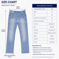 Guess What Max Blue Men's Ice Blue Straight Fit Jeans | Relaxed Light Wash Denim | Guess What - 32, Light Blue