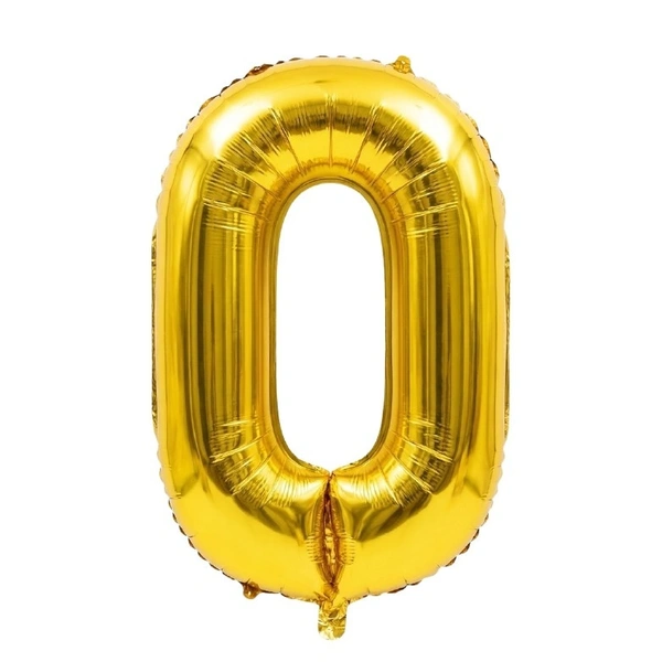 Little Decor 32-Inch Gold Number 0 Foil Balloon - Gold