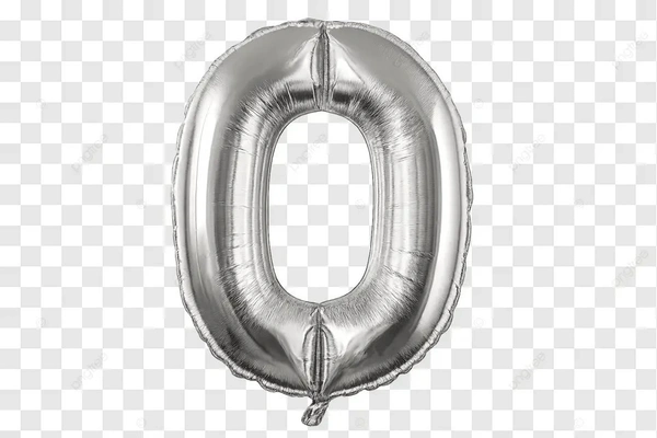 Little Decor 32-Inch Rose Gold Number 0 Balloon - Silver