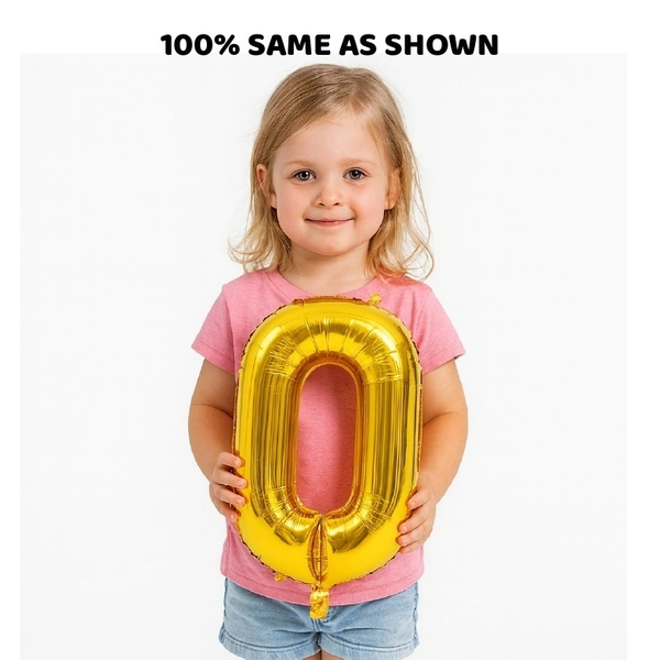 Little Decor 32-Inch Rose Gold Number 0 Balloon - Silver