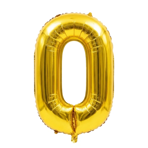 Little Decor 14-Inch Gold Number 0 Foil Balloon - Gold