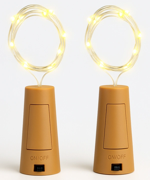 Little Decor Cork String Lights – Warm LED Fairy Lights (5 Pcs Pack)