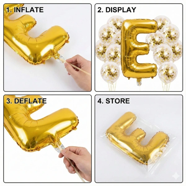 Little Decor 14 Inch Golden Letter “N” Foil Balloon