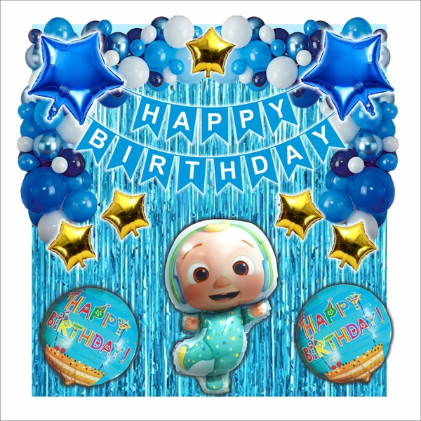 Little Decor 🎉 Cocomelon Birthday Decoration Kit – Blue Theme (Premium Combo) 🎉