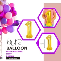Little Decor 32-Inch Gold Number 1 Foil Balloon - Gold