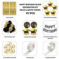 Little Decor 🖤✨ Happy Birthday Black & Gold Decoration Kit – Premium 117 PCS (Black & Gold Luxury Theme)
