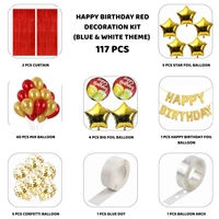 Little Decor ❤️✨ Happy Birthday Red Decoration Kit – Premium 117 PCS (Red, Gold & White Theme)