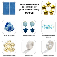 Little Decor Baby Boy Birthday & Baby Shower Decoration Kit – Blue & White Theme (104 PCS) | Premium Baby Shower & Welcome Baby Decoration Combo