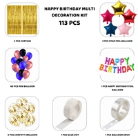 Happy Birthday Multi Color Decoration Kit – 113 PCS