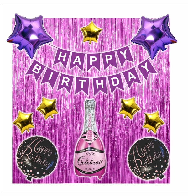 Little Decor Pink & Purple Luxury Birthday Decoration Kit