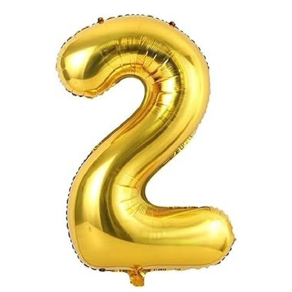 Little Decor Golden 2 Number Foil Balloon – 14 Inch - Gold
