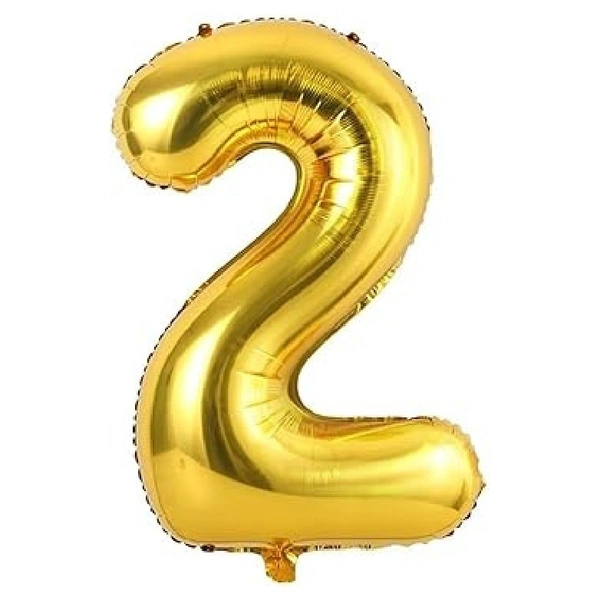 Little Decor 32-Inch Gold Number 2 Foil Balloon - Gold