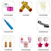Little Decor Baby Girl Baby Shower & Birthday Decoration Kit – Pink & Golden Theme (104 PCS) | Premium Welcome Baby Girl Decoration Combo