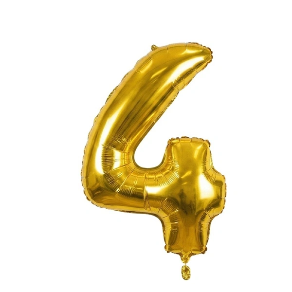 Little Decor 32-Inch Gold Number 4 Foil Balloon - Gold