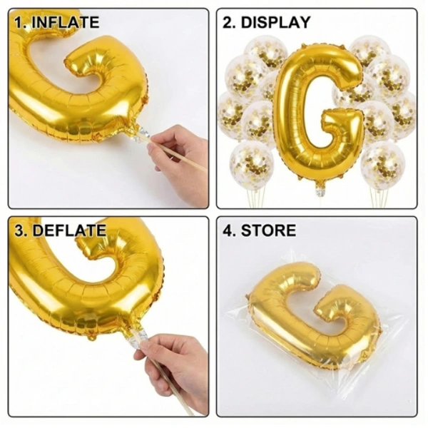 Little Decor 14 Inch Golden Letter “M” Foil Balloon