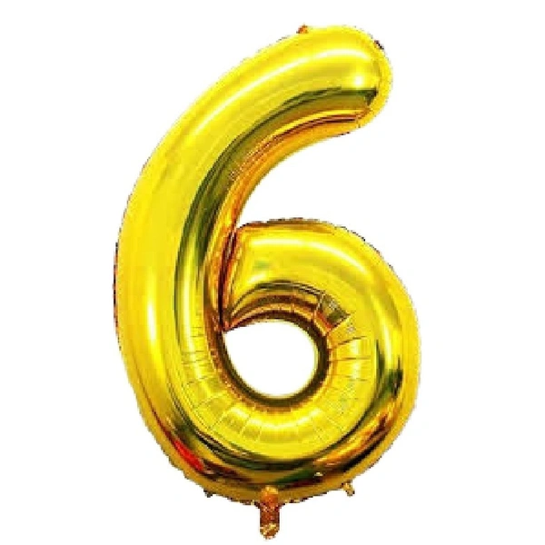 Little Decor 32-Inch Gold Number 6 Balloon - Gold