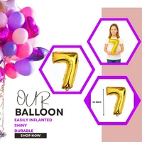 Little Decor 32-Inch Rose Gold Number 7 Foil Balloon - Turkish Rose