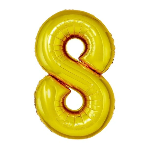 Little Decor 14 Inch Gold Number 8 Foil Balloon - Gold