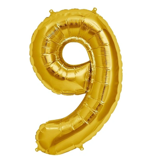 Little Decor Golden Number 9 Foil Balloon – 14 Inch - Gold