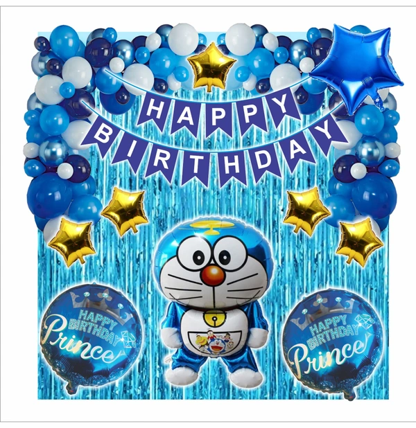 Little Decor Doraemon Theme Birthday Decoration Kit - Azure Radiance
