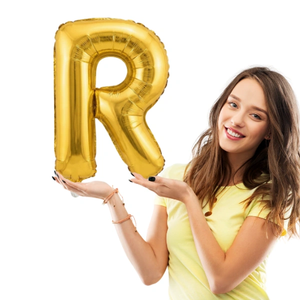 Little Decor 14 Inch Golden Letter “R” Foil Balloon