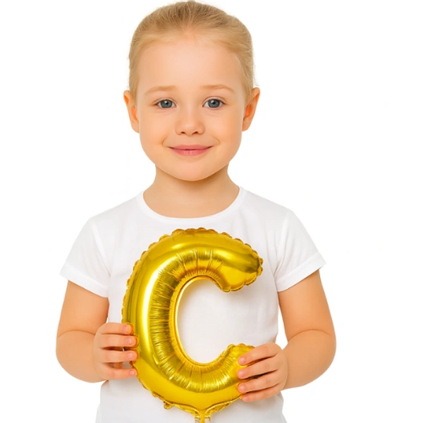 Little Decor 14 Inch Golden Letter “C” Foil Balloon
