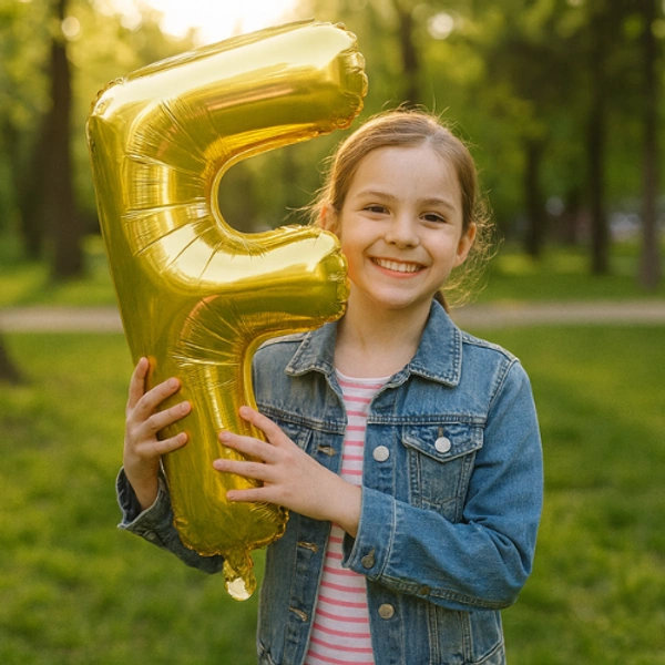 Little Decor 14 Inch Golden Letter “F” Foil Balloon