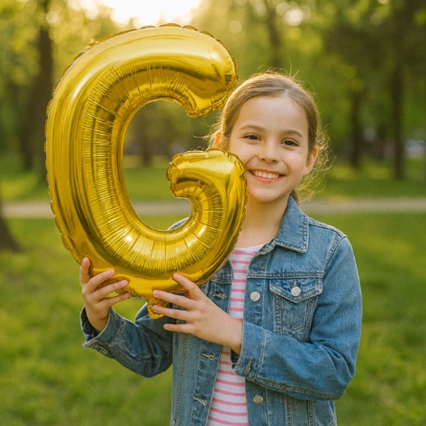 Little Decor 14 Inch Golden Letter “G” Foil Balloon