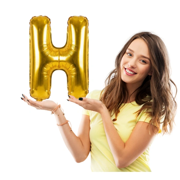 Little Decor 14 Inch Golden Letter “H” Foil Balloon