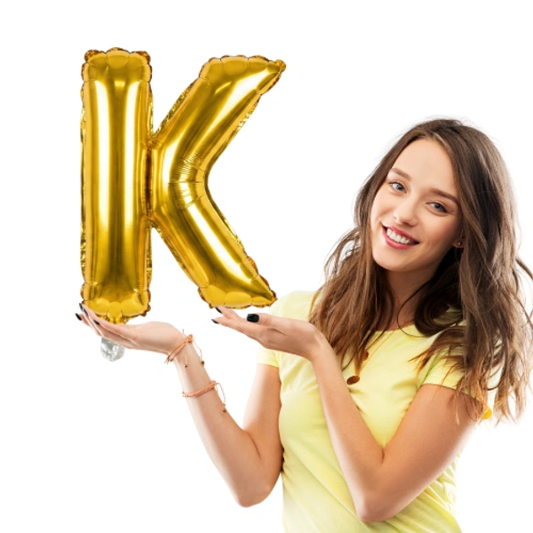 Little Decor 14 Inch Golden Letter “K” Foil Balloon