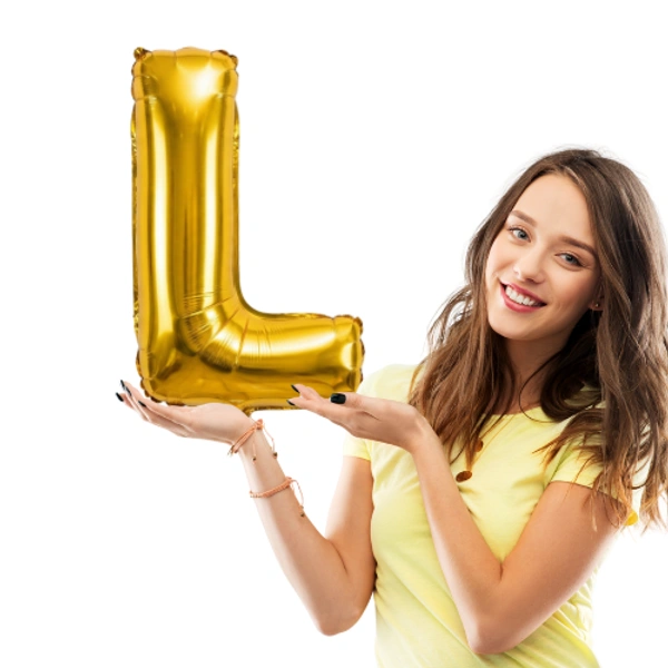 Little Decor 14 Inch Golden Letter “L” Foil Balloon