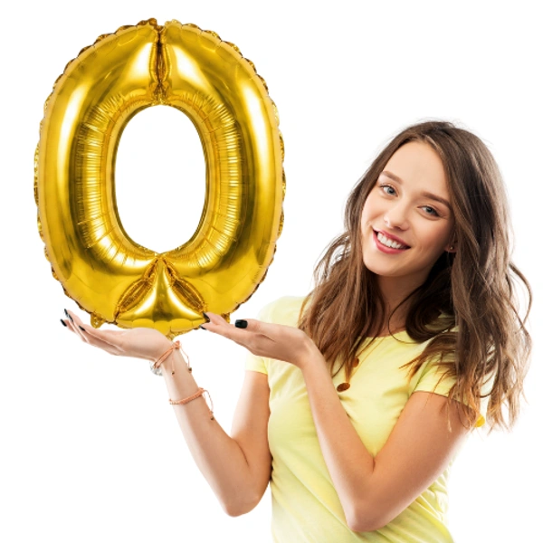 Little Decor 14 Inch Golden Letter “O” Foil Balloon